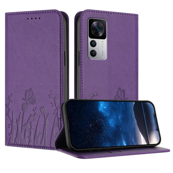 Funda magnética para teléfono de piel vegana con estampado de tulipanes y mariposas, For Xiaomi 14 Pro, For Xiaomi 14, For Xiaomi 13T / 13T Pro / Redmi K60 Ultra, For Xiaomi 13 Lite / Civi 2, For Xiaomi Poco M5 / Poco M4 5G / Redmi 10 5G               ...