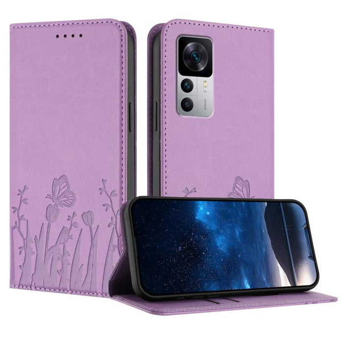 Funda magnética para teléfono de piel vegana con estampado de tulipanes y mariposas, For Xiaomi 14 Pro, For Xiaomi 14, For Xiaomi 13T / 13T Pro / Redmi K60 Ultra, For Xiaomi 13 Lite / Civi 2, For Xiaomi Poco M5 / Poco M4 5G / Redmi 10 5G               ...