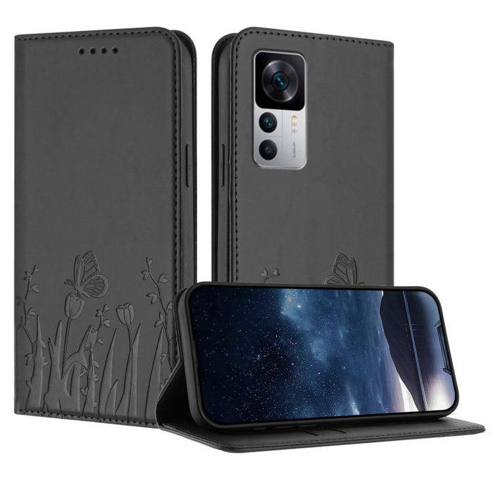 Funda magnética para teléfono de piel vegana con estampado de tulipanes y mariposas, For Xiaomi 14 Pro, For Xiaomi 14, For Xiaomi 13T / 13T Pro / Redmi K60 Ultra, For Xiaomi 13 Lite / Civi 2, For Xiaomi Poco M5 / Poco M4 5G / Redmi 10 5G               ...