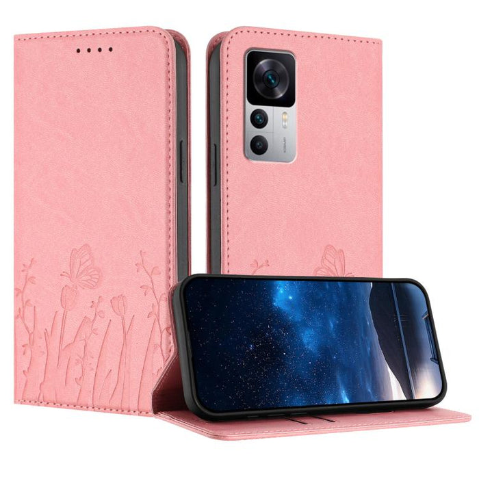 Funda magnética para teléfono de piel vegana con estampado de tulipanes y mariposas, For Xiaomi 14 Pro, For Xiaomi 14, For Xiaomi 13T / 13T Pro / Redmi K60 Ultra, For Xiaomi 13 Lite / Civi 2, For Xiaomi Poco M5 / Poco M4 5G / Redmi 10 5G               ...