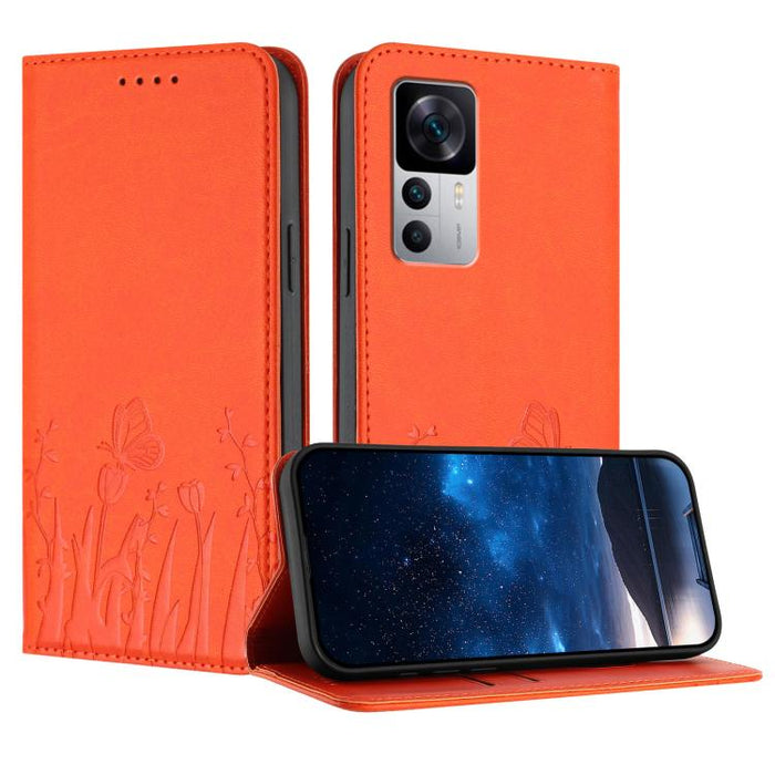 Funda magnética para teléfono de piel vegana con estampado de tulipanes y mariposas, For Xiaomi 14 Pro, For Xiaomi 14, For Xiaomi 13T / 13T Pro / Redmi K60 Ultra, For Xiaomi 13 Lite / Civi 2, For Xiaomi Poco M5 / Poco M4 5G / Redmi 10 5G               ...