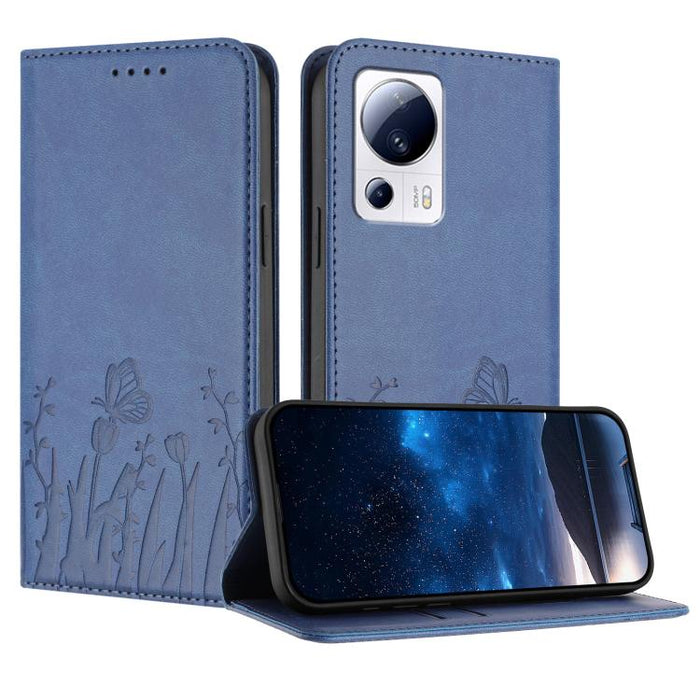 Funda magnética para teléfono de piel vegana con estampado de tulipanes y mariposas, For Xiaomi 14 Pro, For Xiaomi 14, For Xiaomi 13T / 13T Pro / Redmi K60 Ultra, For Xiaomi 13 Lite / Civi 2, For Xiaomi Poco M5 / Poco M4 5G / Redmi 10 5G               ...