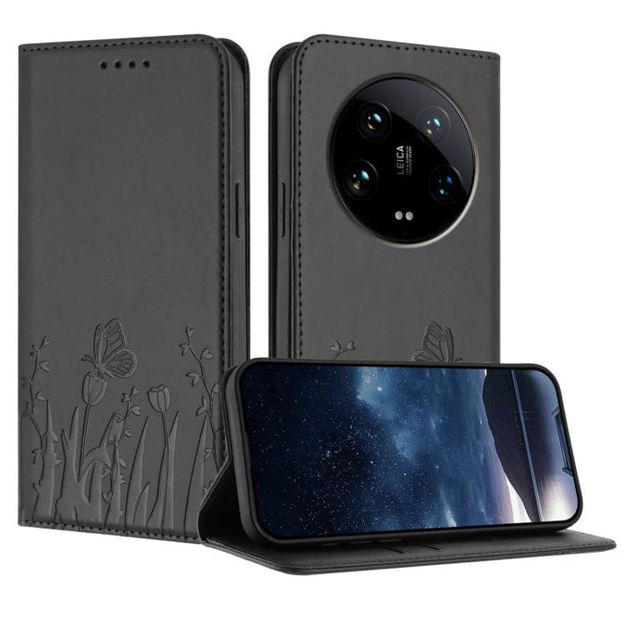 Funda magnética para teléfono de piel vegana con estampado de tulipanes y mariposas, For Xiaomi Poco F7 Pro / Poco F7 Ultra, For Xiaomi 15 Ultra, For Xiaomi Poco X7 Pro / Redmi Turbo 4, For Xiaomi 15 Pro, For Xiaomi 15, For Xiaomi 14T Pro, For Xiaomi 1...