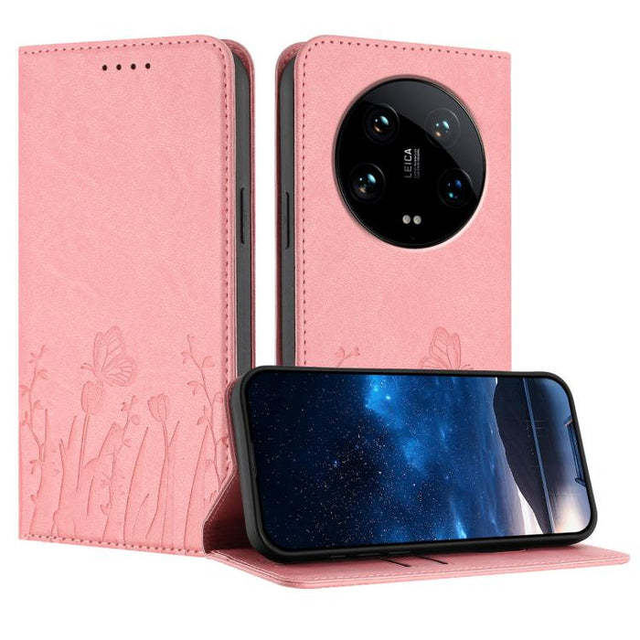 Funda magnética para teléfono de piel vegana con estampado de tulipanes y mariposas, For Xiaomi Poco F7 Pro / Poco F7 Ultra, For Xiaomi 15 Ultra, For Xiaomi Poco X7 Pro / Redmi Turbo 4, For Xiaomi 15 Pro, For Xiaomi 15, For Xiaomi 14T Pro, For Xiaomi 1...