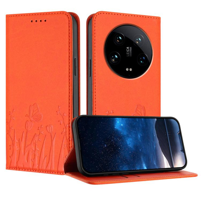 Funda magnética para teléfono de piel vegana con estampado de tulipanes y mariposas, For Xiaomi Poco F7 Pro / Poco F7 Ultra, For Xiaomi 15 Ultra, For Xiaomi Poco X7 Pro / Redmi Turbo 4, For Xiaomi 15 Pro, For Xiaomi 15, For Xiaomi 14T Pro, For Xiaomi 1...