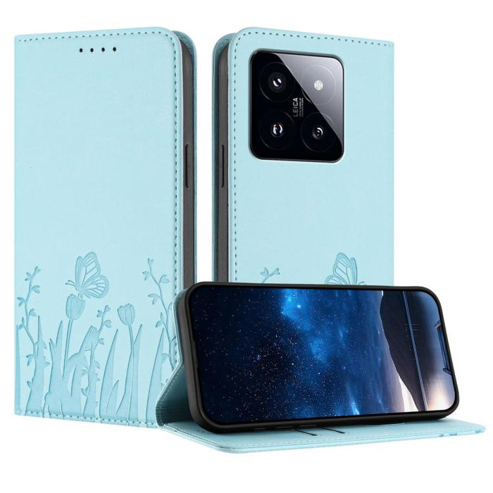 Funda magnética para teléfono de piel vegana con estampado de tulipanes y mariposas, For Xiaomi Poco F7 Pro / Poco F7 Ultra, For Xiaomi 15 Ultra, For Xiaomi Poco X7 Pro / Redmi Turbo 4, For Xiaomi 15 Pro, For Xiaomi 15, For Xiaomi 14T Pro, For Xiaomi 1...