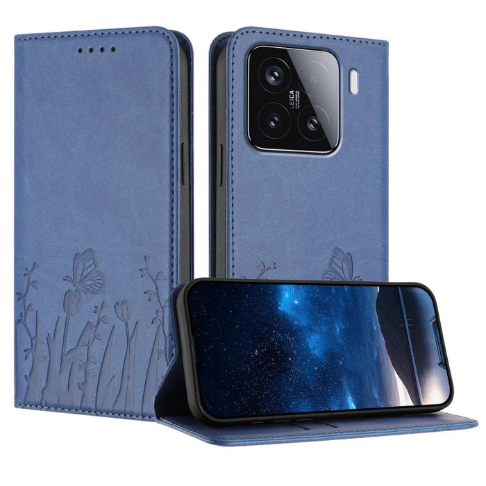 Funda magnética para teléfono de piel vegana con estampado de tulipanes y mariposas, For Xiaomi Poco F7 Pro / Poco F7 Ultra, For Xiaomi 15 Ultra, For Xiaomi Poco X7 Pro / Redmi Turbo 4, For Xiaomi 15 Pro, For Xiaomi 15, For Xiaomi 14T Pro, For Xiaomi 1...