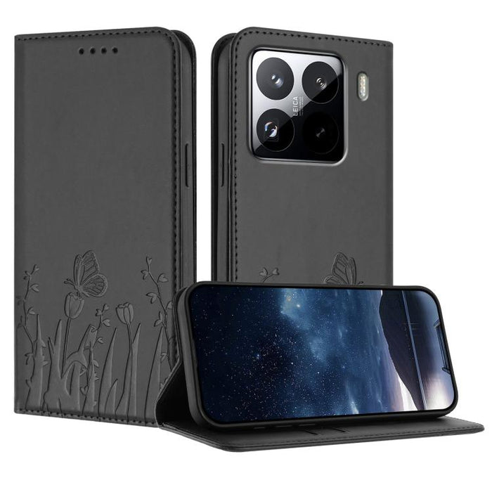 Funda magnética para teléfono de piel vegana con estampado de tulipanes y mariposas, For Xiaomi Poco F7 Pro / Poco F7 Ultra, For Xiaomi 15 Ultra, For Xiaomi Poco X7 Pro / Redmi Turbo 4, For Xiaomi 15 Pro, For Xiaomi 15, For Xiaomi 14T Pro, For Xiaomi 1...