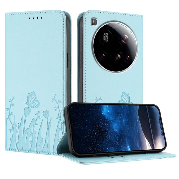 Funda magnética para teléfono de piel vegana con estampado de tulipanes y mariposas, For Xiaomi Poco F7 Pro / Poco F7 Ultra, For Xiaomi 15 Ultra, For Xiaomi Poco X7 Pro / Redmi Turbo 4, For Xiaomi 15 Pro, For Xiaomi 15, For Xiaomi 14T Pro, For Xiaomi 1...