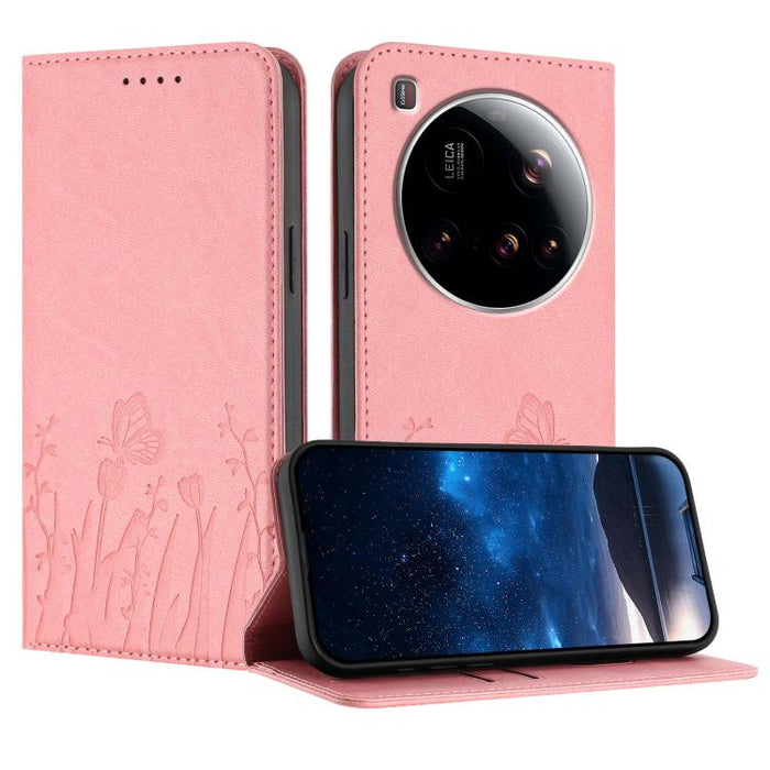 Funda magnética para teléfono de piel vegana con estampado de tulipanes y mariposas, For Xiaomi Poco F7 Pro / Poco F7 Ultra, For Xiaomi 15 Ultra, For Xiaomi Poco X7 Pro / Redmi Turbo 4, For Xiaomi 15 Pro, For Xiaomi 15, For Xiaomi 14T Pro, For Xiaomi 1...