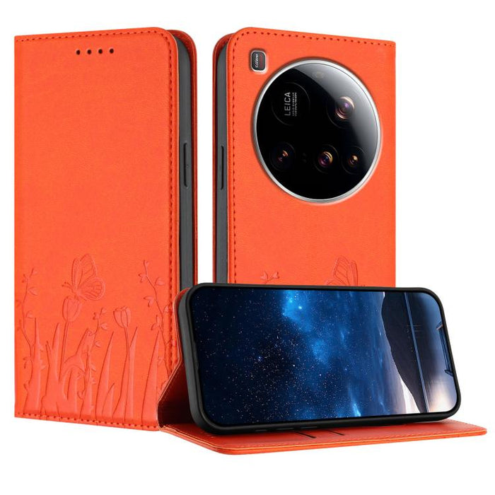 Funda magnética para teléfono de piel vegana con estampado de tulipanes y mariposas, For Xiaomi Poco F7 Pro / Poco F7 Ultra, For Xiaomi 15 Ultra, For Xiaomi Poco X7 Pro / Redmi Turbo 4, For Xiaomi 15 Pro, For Xiaomi 15, For Xiaomi 14T Pro, For Xiaomi 1...