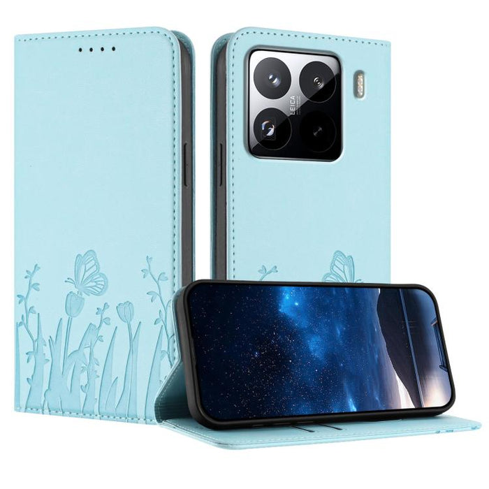 Funda magnética para teléfono de piel vegana con estampado de tulipanes y mariposas, For Xiaomi 17 Pro Max, For Xiaomi 17 Pro, For Xiaomi 17, For Xiaomi Poco M7 4G 169mm, For Xiaomi 15T Pro 5G, For Xiaomi 15T 5G, For Xiaomi Civi 5 Pro, For Xiaomi 15S P...