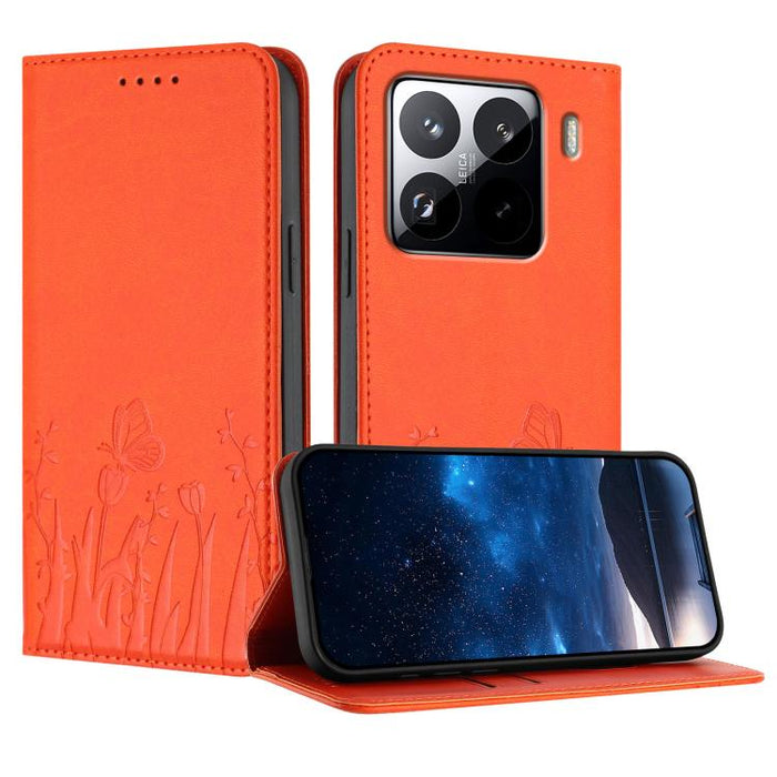 Funda magnética para teléfono de piel vegana con estampado de tulipanes y mariposas, For Xiaomi 17 Pro Max, For Xiaomi 17 Pro, For Xiaomi 17, For Xiaomi Poco M7 4G 169mm, For Xiaomi 15T Pro 5G, For Xiaomi 15T 5G, For Xiaomi Civi 5 Pro, For Xiaomi 15S P...
