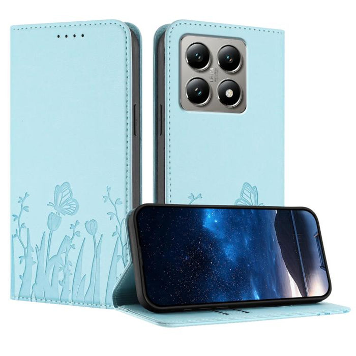 Funda magnética para teléfono de piel vegana con estampado de tulipanes y mariposas, For Xiaomi 17 Pro Max, For Xiaomi 17 Pro, For Xiaomi 17, For Xiaomi Poco M7 4G 169mm, For Xiaomi 15T Pro 5G, For Xiaomi 15T 5G, For Xiaomi Civi 5 Pro, For Xiaomi 15S P...