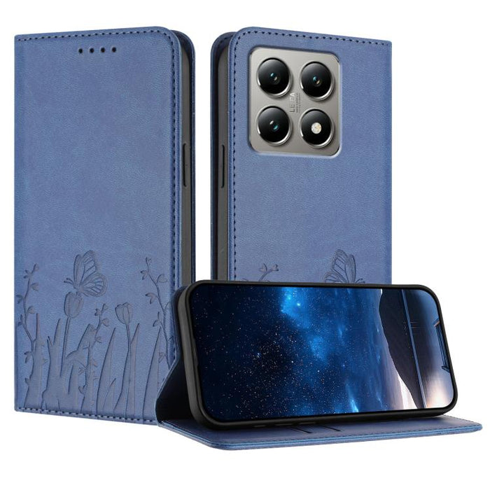 Funda magnética para teléfono de piel vegana con estampado de tulipanes y mariposas, For Xiaomi 17 Pro Max, For Xiaomi 17 Pro, For Xiaomi 17, For Xiaomi Poco M7 4G 169mm, For Xiaomi 15T Pro 5G, For Xiaomi 15T 5G, For Xiaomi Civi 5 Pro, For Xiaomi 15S P...