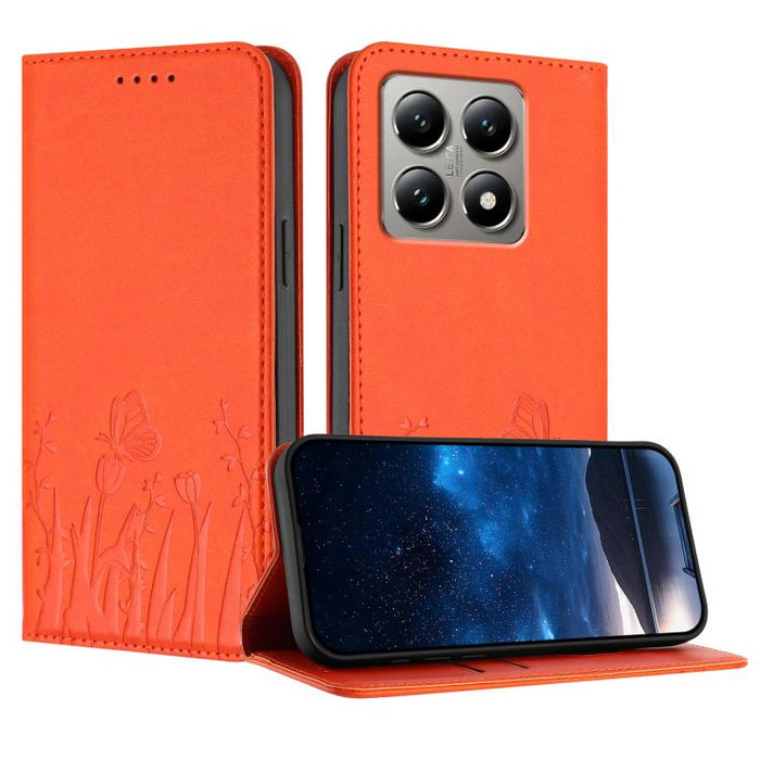 Funda magnética para teléfono de piel vegana con estampado de tulipanes y mariposas, For Xiaomi 17 Pro Max, For Xiaomi 17 Pro, For Xiaomi 17, For Xiaomi Poco M7 4G 169mm, For Xiaomi 15T Pro 5G, For Xiaomi 15T 5G, For Xiaomi Civi 5 Pro, For Xiaomi 15S P...
