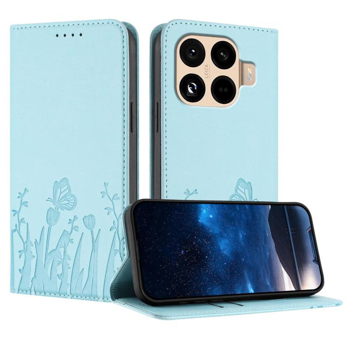 Funda magnética para teléfono de piel vegana con estampado de tulipanes y mariposas, For Xiaomi 17 Pro Max, For Xiaomi 17 Pro, For Xiaomi 17, For Xiaomi Poco M7 4G 169mm, For Xiaomi 15T Pro 5G, For Xiaomi 15T 5G, For Xiaomi Civi 5 Pro, For Xiaomi 15S P...
