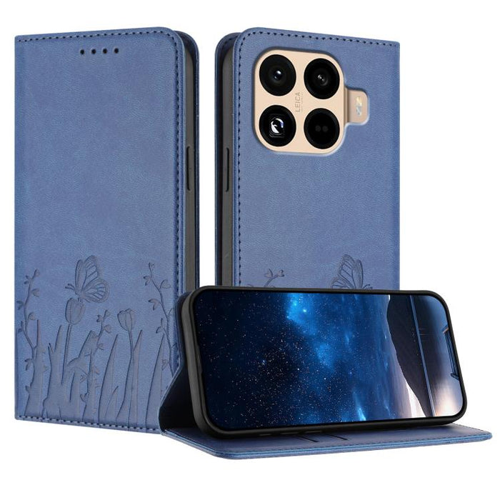 Funda magnética para teléfono de piel vegana con estampado de tulipanes y mariposas, For Xiaomi 17 Pro Max, For Xiaomi 17 Pro, For Xiaomi 17, For Xiaomi Poco M7 4G 169mm, For Xiaomi 15T Pro 5G, For Xiaomi 15T 5G, For Xiaomi Civi 5 Pro, For Xiaomi 15S P...