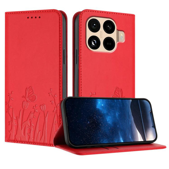 Funda magnética para teléfono de piel vegana con estampado de tulipanes y mariposas, For Xiaomi 17 Pro Max, For Xiaomi 17 Pro, For Xiaomi 17, For Xiaomi Poco M7 4G 169mm, For Xiaomi 15T Pro 5G, For Xiaomi 15T 5G, For Xiaomi Civi 5 Pro, For Xiaomi 15S P...