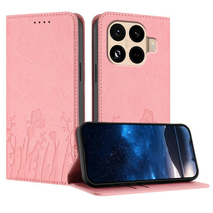 Funda magnética para teléfono de piel vegana con estampado de tulipanes y mariposas, For Xiaomi 17 Pro Max, For Xiaomi 17 Pro, For Xiaomi 17, For Xiaomi Poco M7 4G 169mm, For Xiaomi 15T Pro 5G, For Xiaomi 15T 5G, For Xiaomi Civi 5 Pro, For Xiaomi 15S P...