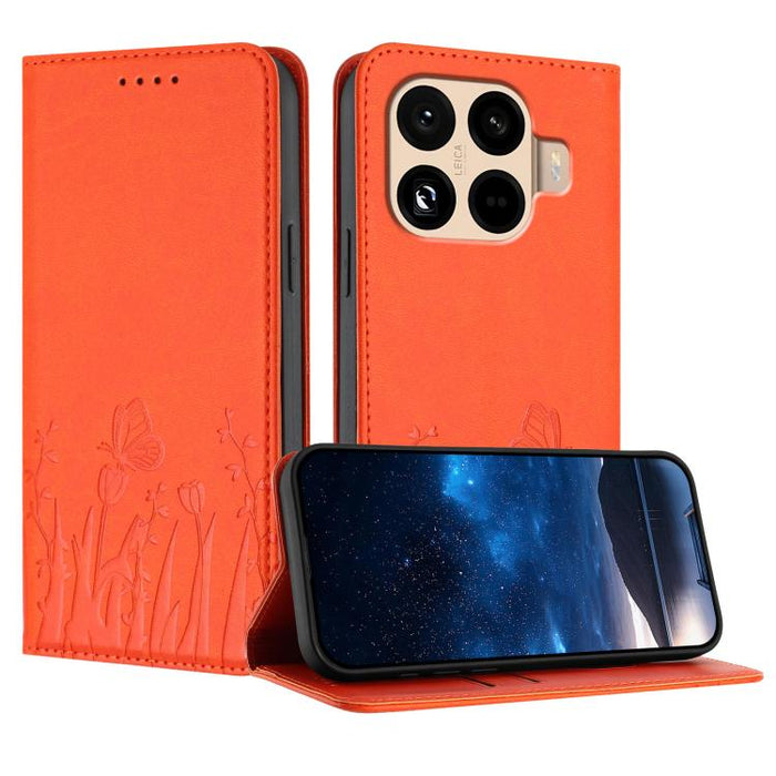 Funda magnética para teléfono de piel vegana con estampado de tulipanes y mariposas, For Xiaomi 17 Pro Max, For Xiaomi 17 Pro, For Xiaomi 17, For Xiaomi Poco M7 4G 169mm, For Xiaomi 15T Pro 5G, For Xiaomi 15T 5G, For Xiaomi Civi 5 Pro, For Xiaomi 15S P...