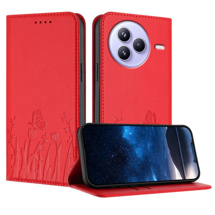 Funda magnética para teléfono de piel vegana con estampado de tulipanes y mariposas, For Xiaomi 17 Pro Max, For Xiaomi 17 Pro, For Xiaomi 17, For Xiaomi Poco M7 4G 169mm, For Xiaomi 15T Pro 5G, For Xiaomi 15T 5G, For Xiaomi Civi 5 Pro, For Xiaomi 15S P...