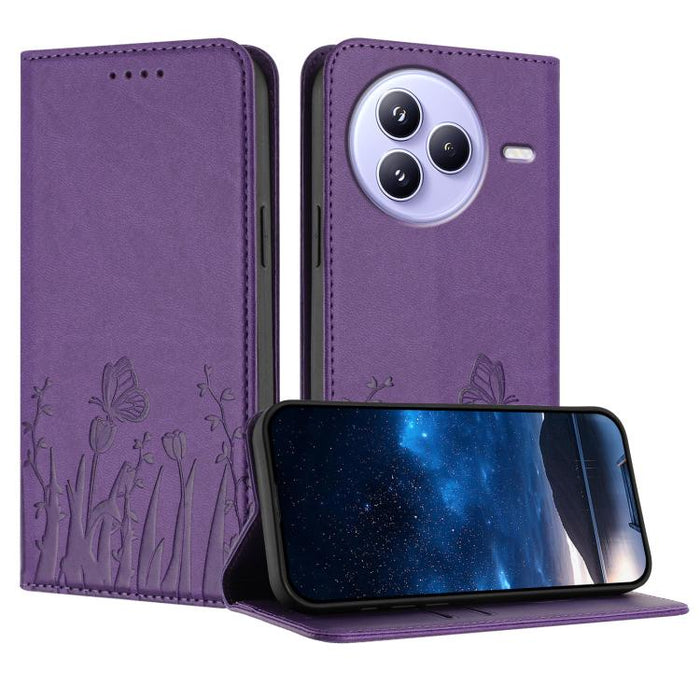 Funda magnética para teléfono de piel vegana con estampado de tulipanes y mariposas, For Xiaomi 17 Pro Max, For Xiaomi 17 Pro, For Xiaomi 17, For Xiaomi Poco M7 4G 169mm, For Xiaomi 15T Pro 5G, For Xiaomi 15T 5G, For Xiaomi Civi 5 Pro, For Xiaomi 15S P...