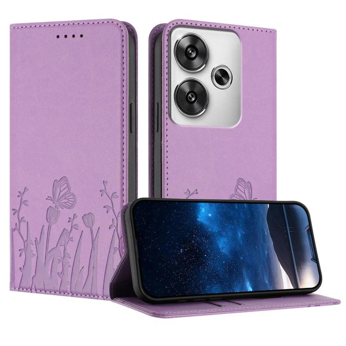 Funda magnética para teléfono de piel vegana con estampado de tulipanes y mariposas, For Xiaomi Poco F7 Pro / Poco F7 Ultra, For Xiaomi 15 Ultra, For Xiaomi Poco X7 Pro / Redmi Turbo 4, For Xiaomi 15 Pro, For Xiaomi 15, For Xiaomi 14T Pro, For Xiaomi 1...