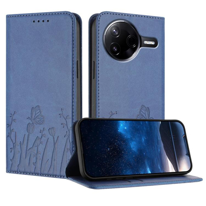 Funda magnética para teléfono de piel vegana con estampado de tulipanes y mariposas, For Xiaomi Poco F7 Pro / Poco F7 Ultra, For Xiaomi 15 Ultra, For Xiaomi Poco X7 Pro / Redmi Turbo 4, For Xiaomi 15 Pro, For Xiaomi 15, For Xiaomi 14T Pro, For Xiaomi 1...
