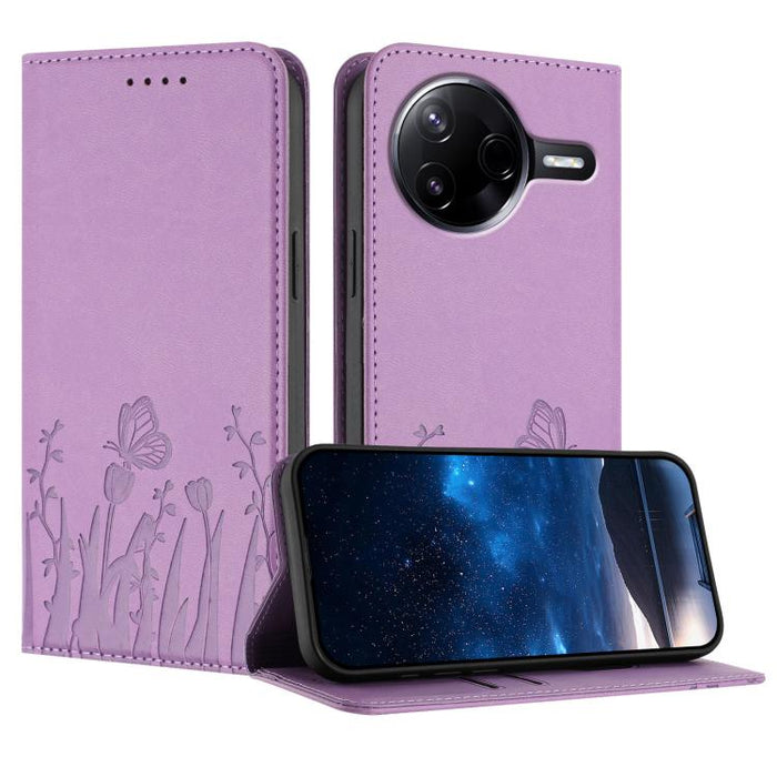 Funda magnética para teléfono de piel vegana con estampado de tulipanes y mariposas, For Xiaomi Poco F7 Pro / Poco F7 Ultra, For Xiaomi 15 Ultra, For Xiaomi Poco X7 Pro / Redmi Turbo 4, For Xiaomi 15 Pro, For Xiaomi 15, For Xiaomi 14T Pro, For Xiaomi 1...