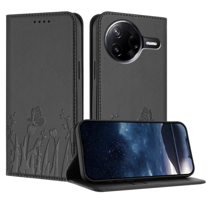 Funda magnética para teléfono de piel vegana con estampado de tulipanes y mariposas, For Xiaomi Poco F7 Pro / Poco F7 Ultra, For Xiaomi 15 Ultra, For Xiaomi Poco X7 Pro / Redmi Turbo 4, For Xiaomi 15 Pro, For Xiaomi 15, For Xiaomi 14T Pro, For Xiaomi 1...