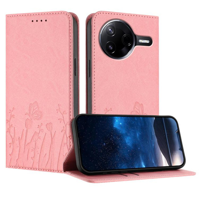 Funda magnética para teléfono de piel vegana con estampado de tulipanes y mariposas, For Xiaomi Poco F7 Pro / Poco F7 Ultra, For Xiaomi 15 Ultra, For Xiaomi Poco X7 Pro / Redmi Turbo 4, For Xiaomi 15 Pro, For Xiaomi 15, For Xiaomi 14T Pro, For Xiaomi 1...