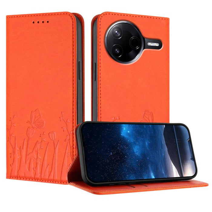 Funda magnética para teléfono de piel vegana con estampado de tulipanes y mariposas, For Xiaomi Poco F7 Pro / Poco F7 Ultra, For Xiaomi 15 Ultra, For Xiaomi Poco X7 Pro / Redmi Turbo 4, For Xiaomi 15 Pro, For Xiaomi 15, For Xiaomi 14T Pro, For Xiaomi 1...