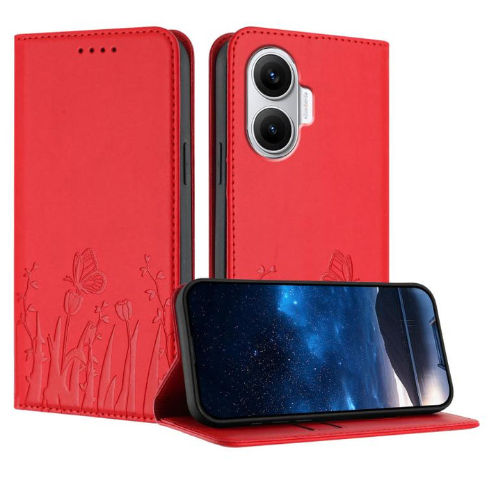 Funda magnética para teléfono de piel vegana con estampado de tulipanes y mariposas, For Xiaomi Poco F7 Pro / Poco F7 Ultra, For Xiaomi 15 Ultra, For Xiaomi Poco X7 Pro / Redmi Turbo 4, For Xiaomi 15 Pro, For Xiaomi 15, For Xiaomi 14T Pro, For Xiaomi 1...