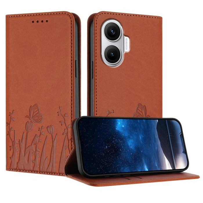 Funda magnética para teléfono de piel vegana con estampado de tulipanes y mariposas, For Xiaomi Poco F7 Pro / Poco F7 Ultra, For Xiaomi 15 Ultra, For Xiaomi Poco X7 Pro / Redmi Turbo 4, For Xiaomi 15 Pro, For Xiaomi 15, For Xiaomi 14T Pro, For Xiaomi 1...