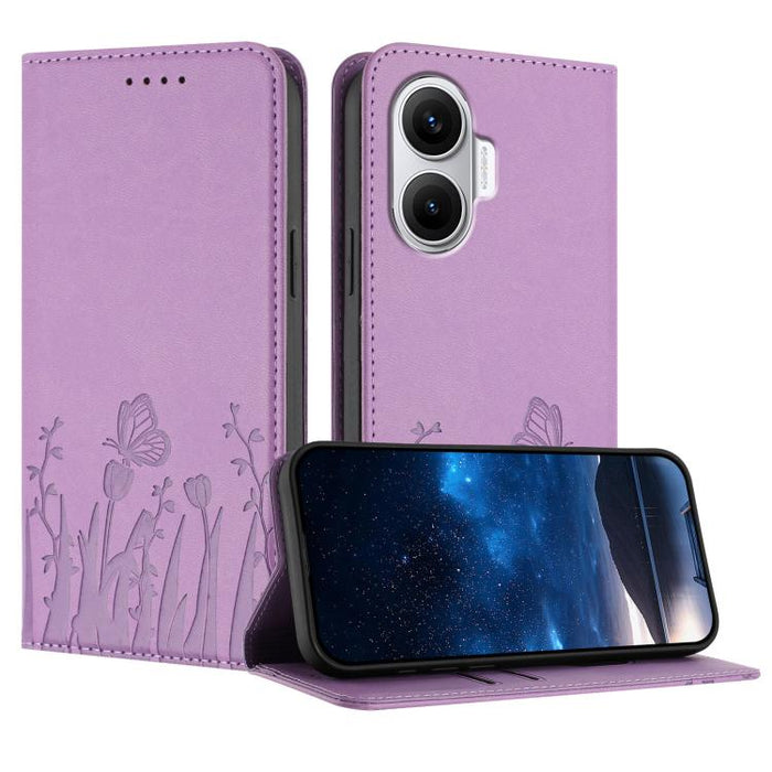 Funda magnética para teléfono de piel vegana con estampado de tulipanes y mariposas, For Xiaomi Poco F7 Pro / Poco F7 Ultra, For Xiaomi 15 Ultra, For Xiaomi Poco X7 Pro / Redmi Turbo 4, For Xiaomi 15 Pro, For Xiaomi 15, For Xiaomi 14T Pro, For Xiaomi 1...