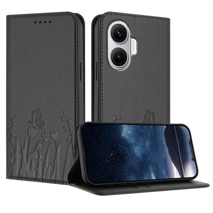Funda magnética para teléfono de piel vegana con estampado de tulipanes y mariposas, For Xiaomi 17 Pro Max, For Xiaomi 17 Pro, For Xiaomi 17, For Xiaomi Poco M7 4G 169mm, For Xiaomi 15T Pro 5G, For Xiaomi 15T 5G, For Xiaomi Civi 5 Pro, For Xiaomi 15S P...