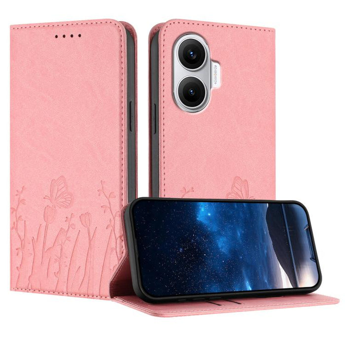 Funda magnética para teléfono de piel vegana con estampado de tulipanes y mariposas, For Xiaomi 17 Pro Max, For Xiaomi 17 Pro, For Xiaomi 17, For Xiaomi Poco M7 4G 169mm, For Xiaomi 15T Pro 5G, For Xiaomi 15T 5G, For Xiaomi Civi 5 Pro, For Xiaomi 15S P...
