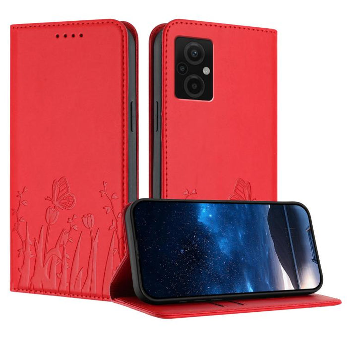Funda magnética para teléfono de piel vegana con estampado de tulipanes y mariposas, For Xiaomi 14 Pro, For Xiaomi 14, For Xiaomi 13T / 13T Pro / Redmi K60 Ultra, For Xiaomi 13 Lite / Civi 2, For Xiaomi Poco M5 / Poco M4 5G / Redmi 10 5G               ...