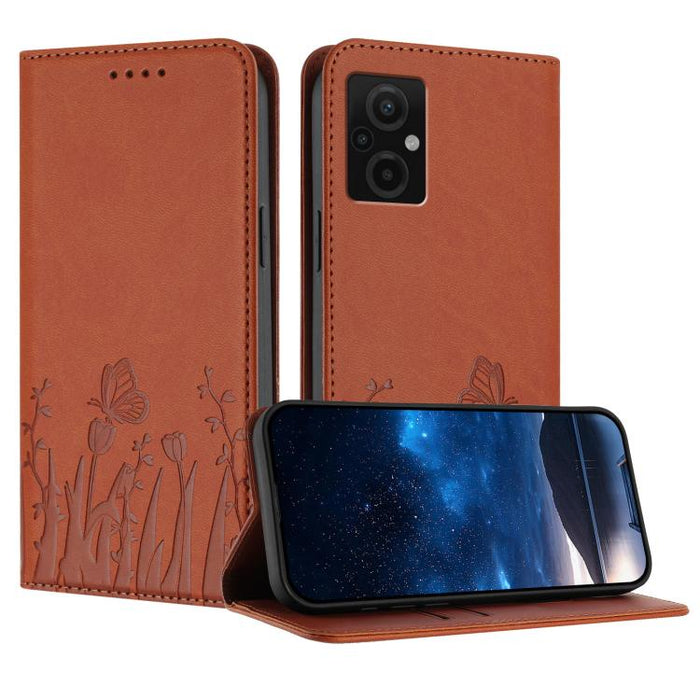 Funda magnética para teléfono de piel vegana con estampado de tulipanes y mariposas, For Xiaomi 14 Pro, For Xiaomi 14, For Xiaomi 13T / 13T Pro / Redmi K60 Ultra, For Xiaomi 13 Lite / Civi 2, For Xiaomi Poco M5 / Poco M4 5G / Redmi 10 5G               ...