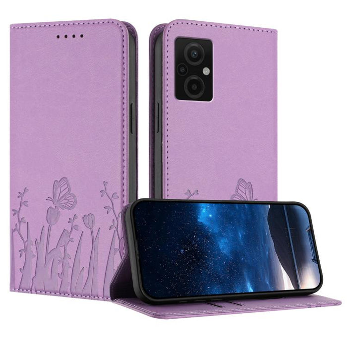 Funda magnética para teléfono de piel vegana con estampado de tulipanes y mariposas, For Xiaomi 14 Pro, For Xiaomi 14, For Xiaomi 13T / 13T Pro / Redmi K60 Ultra, For Xiaomi 13 Lite / Civi 2, For Xiaomi Poco M5 / Poco M4 5G / Redmi 10 5G               ...