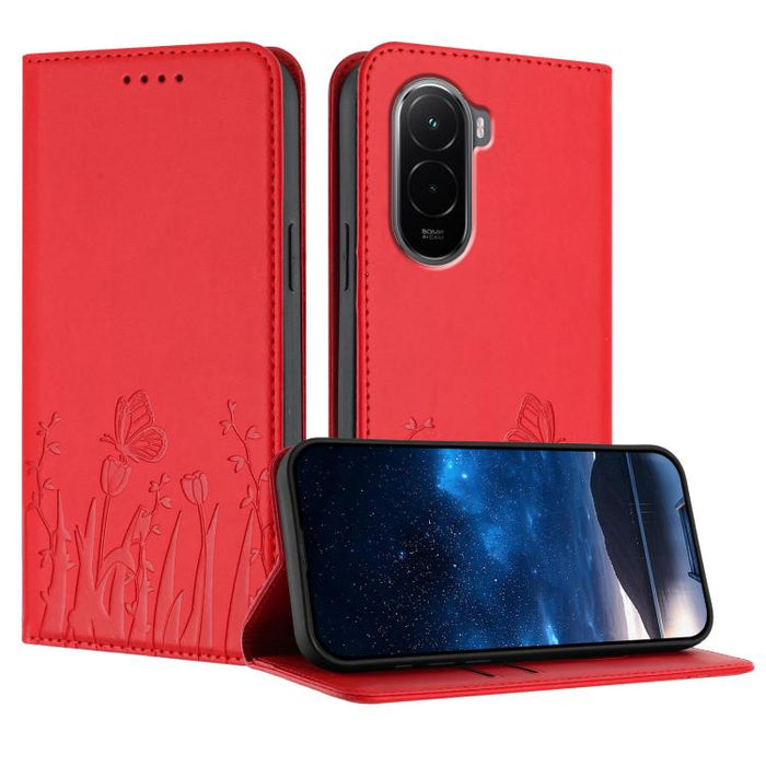 Funda magnética para teléfono de piel vegana con estampado de tulipanes y mariposas, For Xiaomi 17 Pro Max, For Xiaomi 17 Pro, For Xiaomi 17, For Xiaomi Poco M7 4G 169mm, For Xiaomi 15T Pro 5G, For Xiaomi 15T 5G, For Xiaomi Civi 5 Pro, For Xiaomi 15S P...