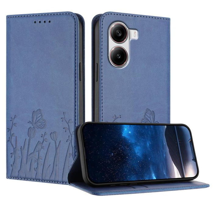 Funda magnética para teléfono de piel vegana con estampado de tulipanes y mariposas, For Xiaomi Poco F7 Pro / Poco F7 Ultra, For Xiaomi 15 Ultra, For Xiaomi Poco X7 Pro / Redmi Turbo 4, For Xiaomi 15 Pro, For Xiaomi 15, For Xiaomi 14T Pro, For Xiaomi 1...