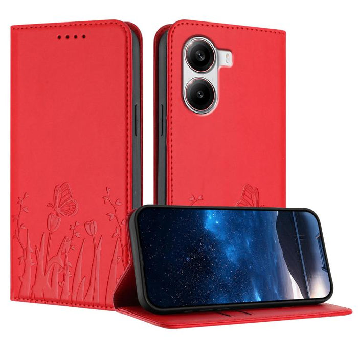 Funda magnética para teléfono de piel vegana con estampado de tulipanes y mariposas, For Xiaomi Poco F7 Pro / Poco F7 Ultra, For Xiaomi 15 Ultra, For Xiaomi Poco X7 Pro / Redmi Turbo 4, For Xiaomi 15 Pro, For Xiaomi 15, For Xiaomi 14T Pro, For Xiaomi 1...