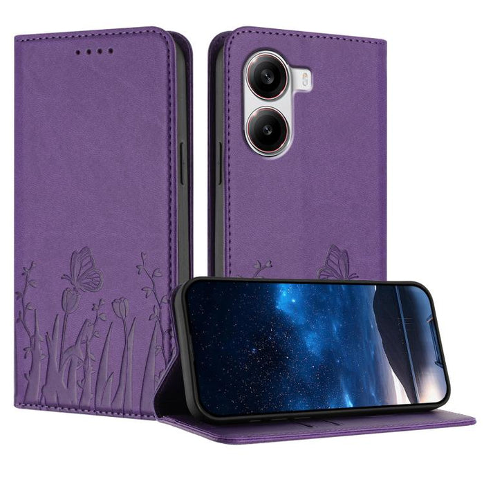 Funda magnética para teléfono de piel vegana con estampado de tulipanes y mariposas, For Xiaomi Poco F7 Pro / Poco F7 Ultra, For Xiaomi 15 Ultra, For Xiaomi Poco X7 Pro / Redmi Turbo 4, For Xiaomi 15 Pro, For Xiaomi 15, For Xiaomi 14T Pro, For Xiaomi 1...