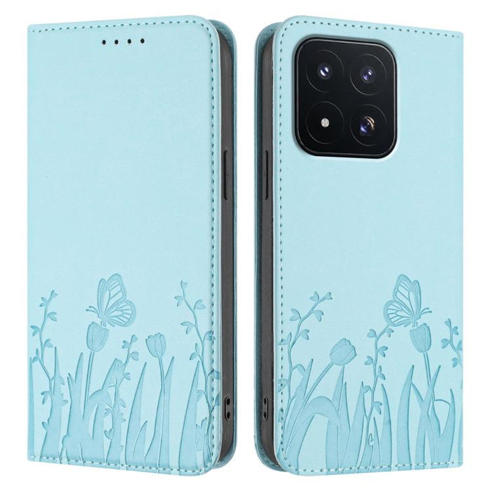 Funda magnética para teléfono de piel vegana con estampado de tulipanes y mariposas, For Xiaomi 17 Pro Max, For Xiaomi 17 Pro, For Xiaomi 17, For Xiaomi Poco M7 4G 169mm, For Xiaomi 15T Pro 5G, For Xiaomi 15T 5G, For Xiaomi Civi 5 Pro, For Xiaomi 15S P...