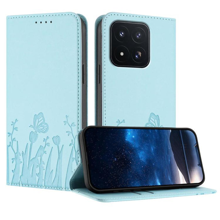 Funda magnética para teléfono de piel vegana con estampado de tulipanes y mariposas, For Xiaomi 17 Pro Max, For Xiaomi 17 Pro, For Xiaomi 17, For Xiaomi Poco M7 4G 169mm, For Xiaomi 15T Pro 5G, For Xiaomi 15T 5G, For Xiaomi Civi 5 Pro, For Xiaomi 15S P...