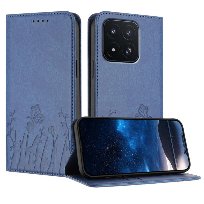 Funda magnética para teléfono de piel vegana con estampado de tulipanes y mariposas, For Xiaomi 17 Pro Max, For Xiaomi 17 Pro, For Xiaomi 17, For Xiaomi Poco M7 4G 169mm, For Xiaomi 15T Pro 5G, For Xiaomi 15T 5G, For Xiaomi Civi 5 Pro, For Xiaomi 15S P...