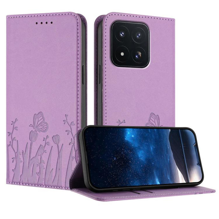 Funda magnética para teléfono de piel vegana con estampado de tulipanes y mariposas, For Xiaomi 17 Pro Max, For Xiaomi 17 Pro, For Xiaomi 17, For Xiaomi Poco M7 4G 169mm, For Xiaomi 15T Pro 5G, For Xiaomi 15T 5G, For Xiaomi Civi 5 Pro, For Xiaomi 15S P...
