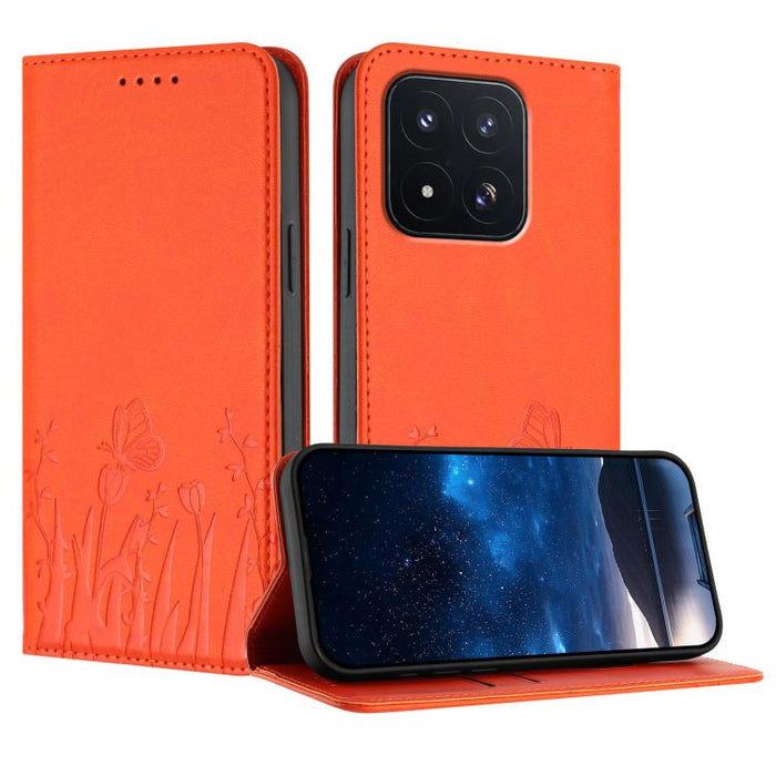 Funda magnética para teléfono de piel vegana con estampado de tulipanes y mariposas, For Xiaomi 17 Pro Max, For Xiaomi 17 Pro, For Xiaomi 17, For Xiaomi Poco M7 4G 169mm, For Xiaomi 15T Pro 5G, For Xiaomi 15T 5G, For Xiaomi Civi 5 Pro, For Xiaomi 15S P...